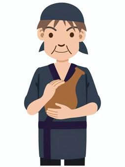 陶芸家 陶芸家,陶芸,趣味,仕事,職業,作陶,陶器,壺,男性,中年のイラスト素材