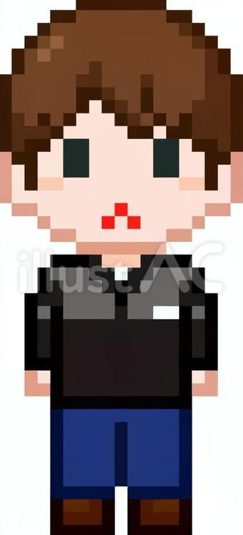 ドット絵の黒服の男性従業員です。 ドット絵,制服,シンプルのイラスト素材