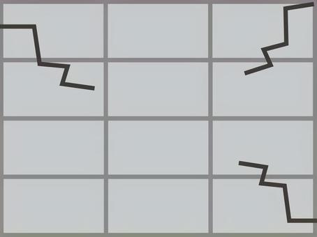 ひび割れがはじまった壁 壁,囲い,ブロック,崩壊,ひび割れ,シンプル,グレー,住まいのイラスト素材