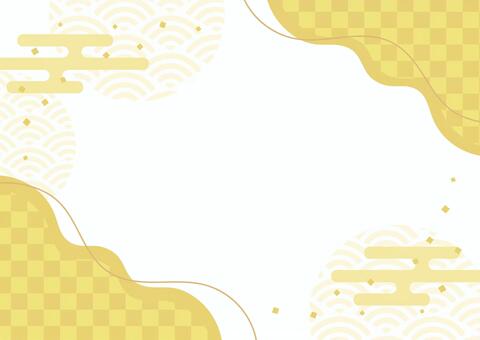 正月や初売りの和風チラシ背景03 正月,背景,和柄,初売り,和風,フレーム,市松模様,お正月,高級感,縁起物のイラスト素材