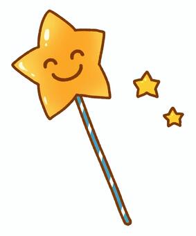 Smiley cane (yellow), star, star type, a stick, JPG and PNG