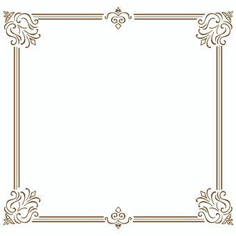アンティークな正方形フレーム　手描き フレーム,茶色,ブラウン,正方形,スクエア,飾り枠,シンプル,アンティーク,ビンテージ,エレガントのイラスト素材
