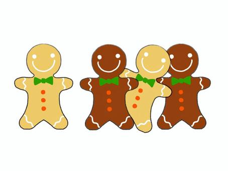 並ぶジンジャーブレッドマン ジンジャーブレッドマン,クリスマス,お菓子,クッキー,ココア,ジンジャークッキーのイラスト素材