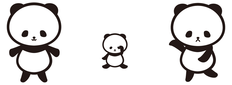 Panda 1, solder, animal, black and white, JPG, PNG and EPS