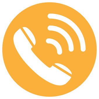 着信ボタン_オレンジ 電話,着信,発信,受話器,アイコン,ボタン,シルエット,シンプル,オレンジ,マークのイラスト素材