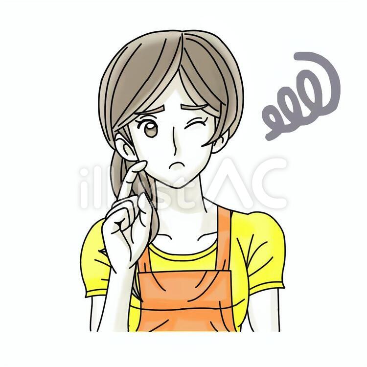 RE 女性13　表情6　手3　マーク3 人物,女性,おんなのイラスト素材