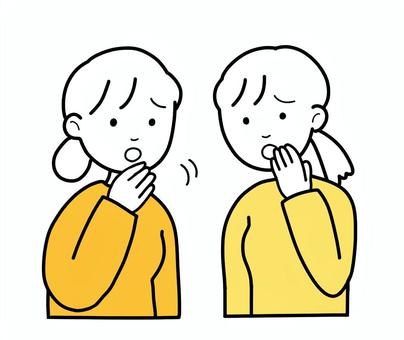シンプル噂話する女（y） シンプル,噂,噂話,立ち話,人,女,若い,友達,同僚,ゴシップのイラスト素材