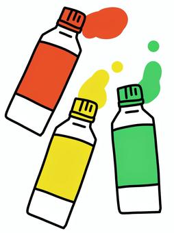 絵具３色 絵具,美術,画材,図工,文房具,チューブ,シンプル,かわいい,カラフルのイラスト素材