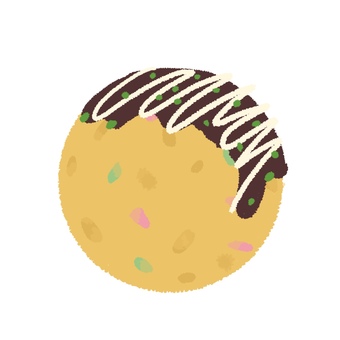 たこ焼き たこ焼き,単体,ソース,軽食,お祭り,屋台のイラスト素材