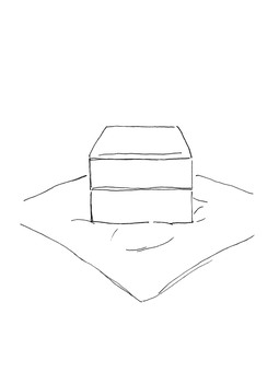 重箱 弁当,風呂敷,二段,食事,手描きのイラスト素材