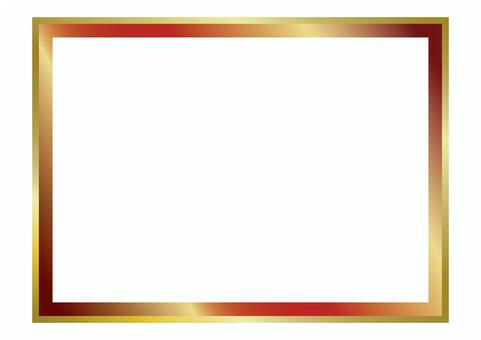 金縁のシンプルな額縁風フレーム④ フレーム,額縁,シンプル,飾り枠,四角,金縁,ゴールド,グラデーション,輝く,発光のイラスト素材