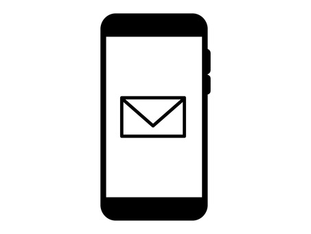 スマートフォン・通信・メール受信アイコン スマホ,携帯電話,モバイル,デバイス,メール,メッセージ,受信,通知,通信,連絡のイラスト素材