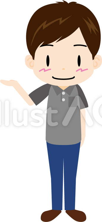 男性（案内） 案内,紹介,男性のイラスト素材