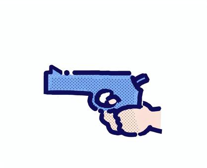 銃で撃つ(シンプル＆ポップアート) 銃,拳銃,ピストル,手,撃つ,ポップ,かわいい,シンプルのイラスト素材