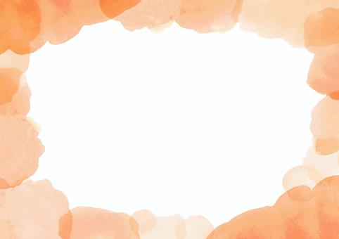 水彩フレーム_ハロウィンカラーオレンジ4