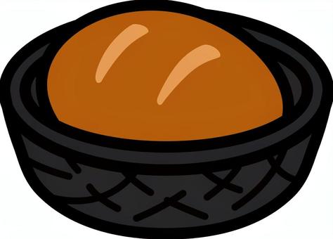 黒のかごのパンです。 パン,カゴ,シンプル,バスケット,食べ物,洋食,家庭用,黒のイラスト素材