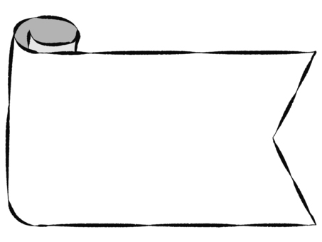 手描き風のモノクロリボンフレーム