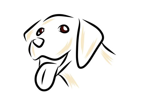 ラブラドールレトリバー いぬ,ラブラドールレトリバー,ペット,手書き,シンプル,イラスト,商用フリー,フリー素材,挿絵,ラフ画のイラスト素材