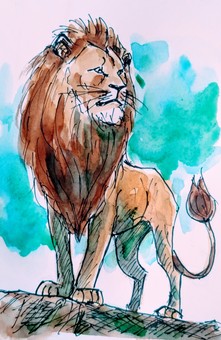 ライオン ライオン,猛獣,哺乳類,猫科,肉食類,百獣の王のイラスト素材