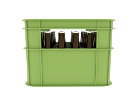 緑色のケースとビール ビールケース,ケース,ビール箱,入れ物,3d,cg,瓶ビール,緑色のイラスト素材
