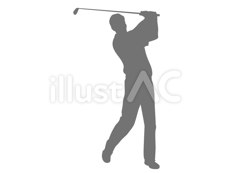 ゴルファーシルエット 男性,ゴルフ,スポーツのイラスト素材