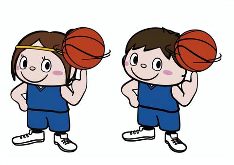#3368バスケットボール男女 #3368バスケットボール男女 バスケットボール,バスケ,スポーツ,運動,バスケット,男の子,女の子,子ども,キャラクター,選手のイラスト素材