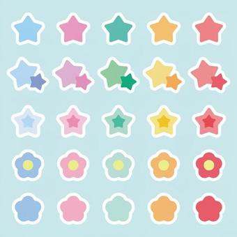 Illustration, star, flower, through, 