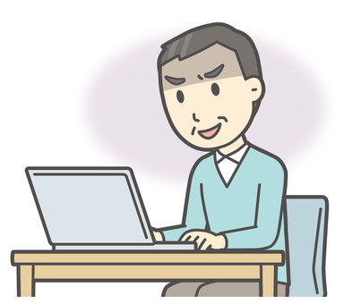 ニット中年男性-505-バスト  ニット中年男性-505-バスト パソコン,悪人,おじさん,男性,中年,お父さん,パパ,シニア,ミドルエイジ,人物のイラスト素材