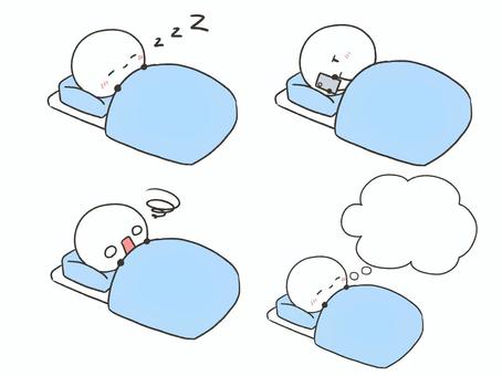 布団で寝てる棒人間セット 布団で寝てる棒人間セット 布団,眠い,睡眠,睡眠障害,寝る,休憩,昼寝,夜,不眠症,不眠のイラスト素材