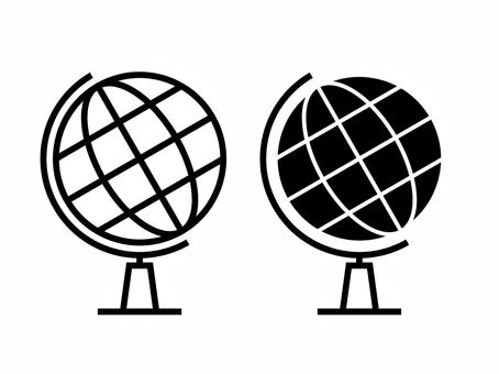 地球儀アイコンセット 地球儀,置物,世界,地球,模型,アイコン,地理,セット,マーク,パーツのイラスト素材
