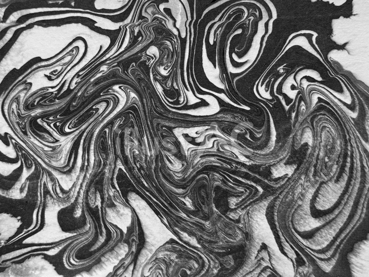 墨流し／黒と白の抽象的な背景 白黒,マーブル,マーブルアートのイラスト素材