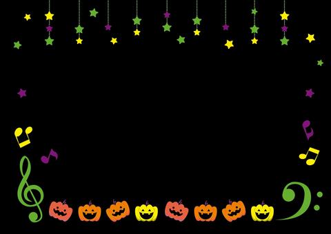 ハロウィンの音楽フレーム ハロウィン,音楽,フレーム,秋,パンプキン,コンサート,音符,ライブ,ジャコランタン,ピアノのイラスト素材