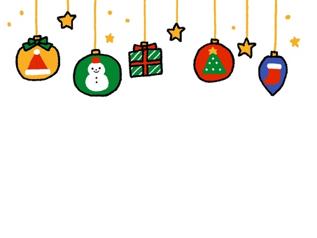 クリスマスのオーナメントセット2 クリスマス,オーナメント,クリスマス雑貨のイラスト素材