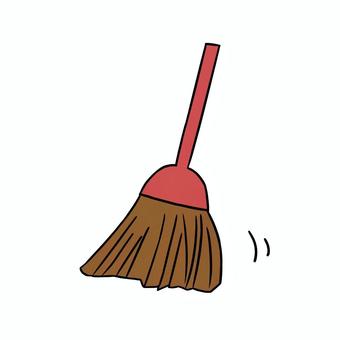 ほうき（カラー） ほうき,掃除,ゆるい,手描き,シンプルのイラスト素材