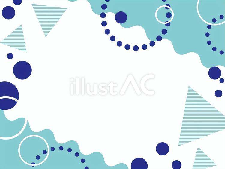 波線　泡　爽やかブルー 背景,フレーム,枠のイラスト素材