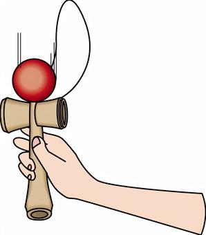 けん玉遊ぶ けん玉,遊ぶ,持つ,手,昔,懐かしい,玩具,おもちゃ,刺す,線画のイラスト素材