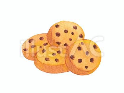 チョコチップクッキー 水彩
