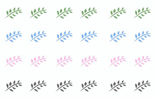 リーフライン素材 素材,リーフ,シンプル,黒,ピンク,青,緑のイラスト素材