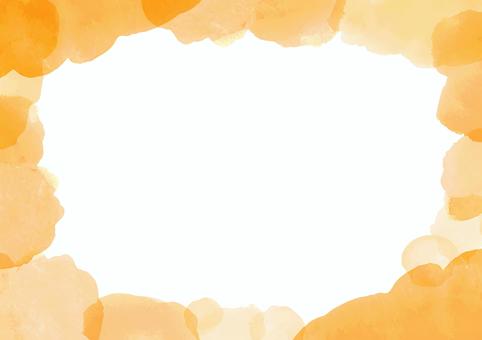 水彩フレーム_オレンジ