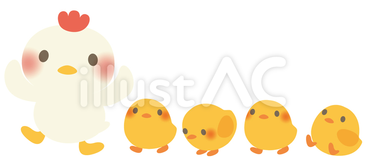 にわとりおやこ 正月,お正月,賀正のイラスト素材