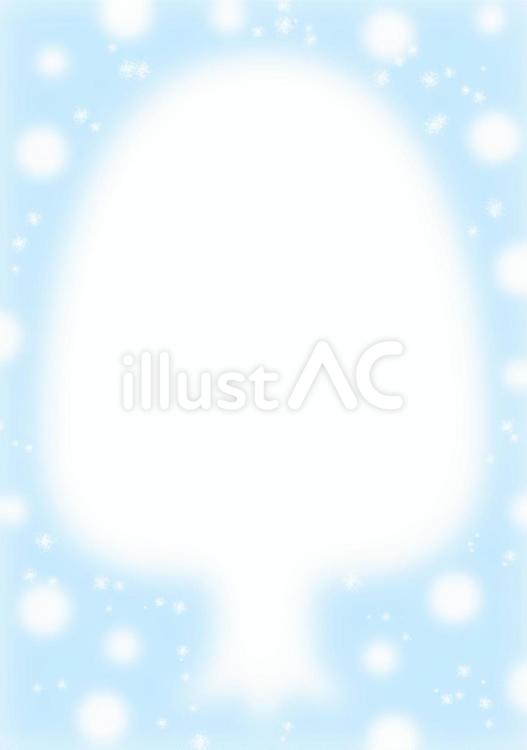 【木のフレーム】雪２　水色 木,雪,水色のイラスト素材