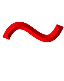 ３D文字記号赤にょろ にょろ,チルダ,記号,立体,3d,赤,装飾,デザイン,アイコンのイラスト素材