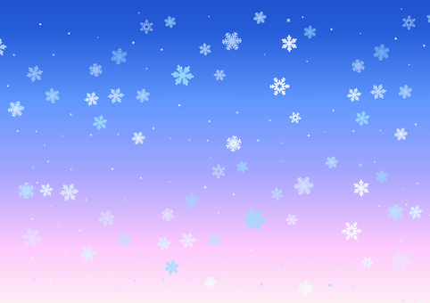 雪の結晶とピンクの冬空背景 雪の結晶,冬,背景,グラデーション,ピンク,青,ふんわり,可愛い,優しい,壁紙のイラスト素材