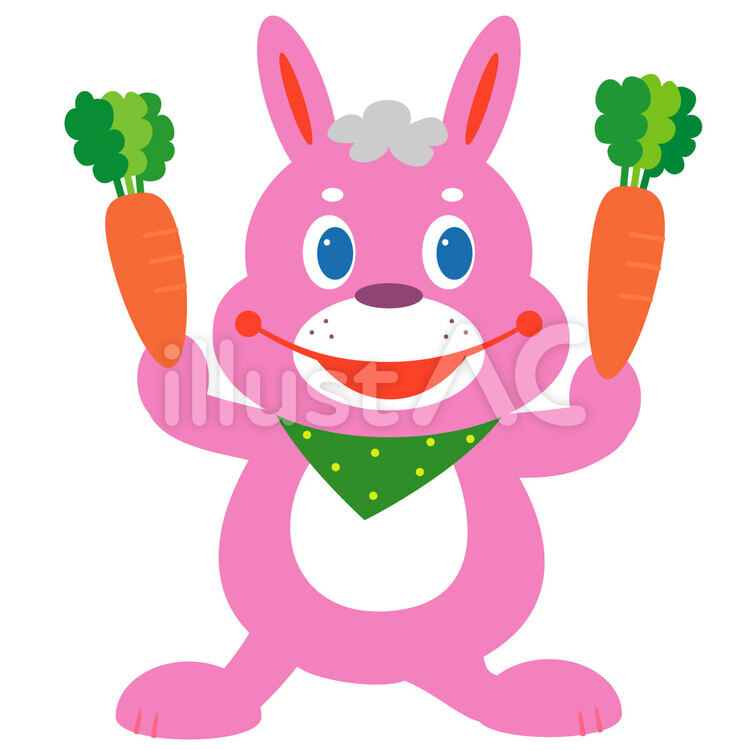 うさぎ　にんじん うさぎ,にんじん,ラビットのイラスト素材