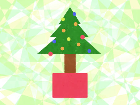 キラキラのクリスマスツリー 12月,冬,クリスマス,イベント,木,植物,鉢,丸,キラキラのイラスト素材