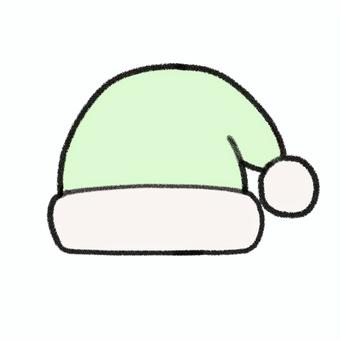 ふわふわサンタ帽子緑
