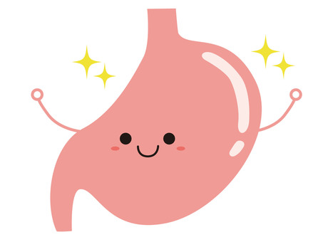 かわいいアニメ調の元気な胃 胃,健康,胃袋,元気,かわいい,内臓,検診,消化器官,消化,ハツラツのイラスト素材
