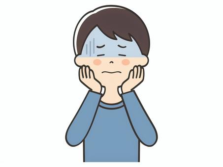 ショックを受ける男性 ショックを受ける男性 困る,不安,悩む,落ち込む,不調,ガーン,ショック,緊張,失敗,男性のイラスト素材
