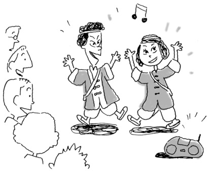 竹の子族 竹の子族,昭和期,若者グループ,派手,衣装,独特,路上ライブ,踊り,歩行者天国,風俗のイラスト素材