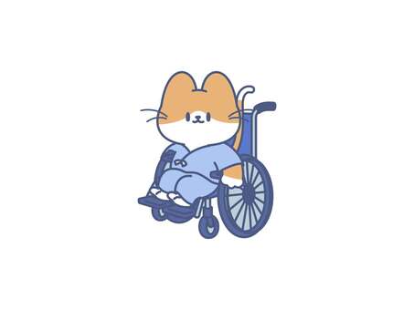 車椅子に乗った患者 車椅子,ねこ,患者,病院,入院のイラスト素材